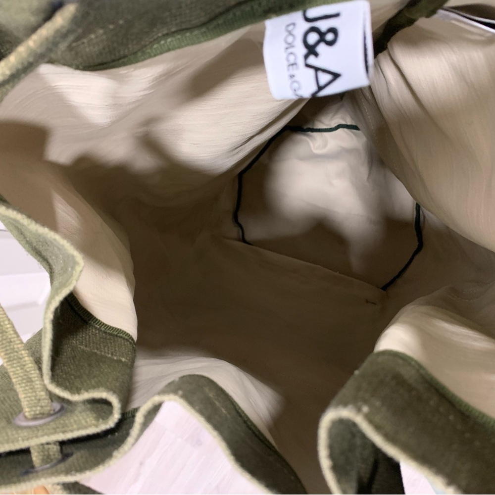 J&ANS Dolce & Gabbana Army Green Duffel Bag Drawstring Travel Bag Oversized Rare - Picture 8 of 16